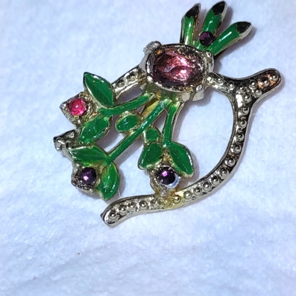 Vintage Wishbone & Flower Bouquet Brooch